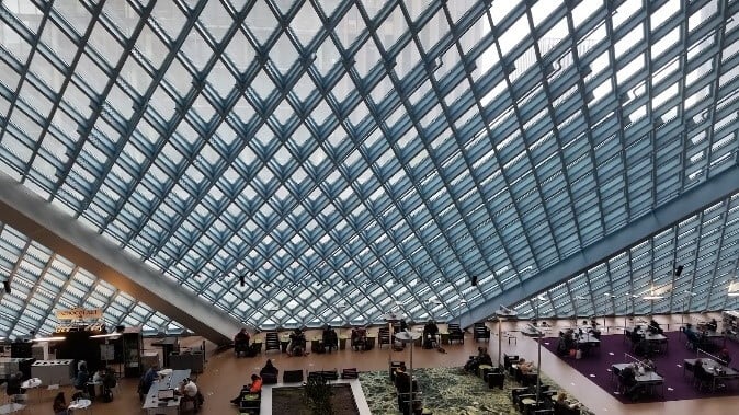 interior view of Seattle's Central Public Library